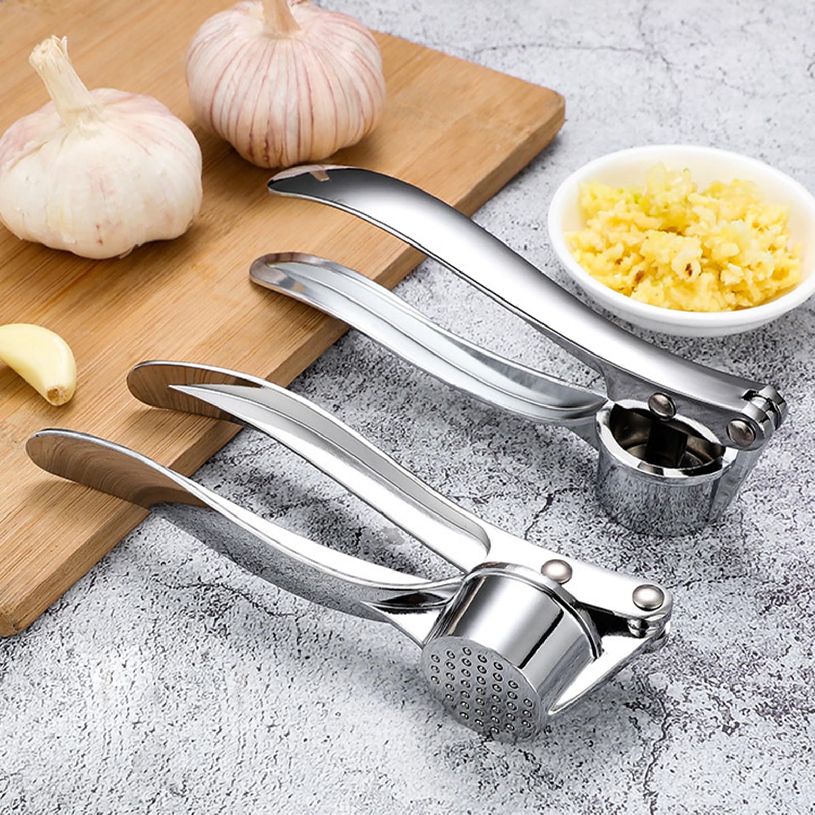 Prensa manual de ajos para cocina, pelador de ajos grande, pelador de ajos, prensa de ajos doméstica, pelador de ajos para carne picada fina y gruesa, prensa de ajos (B)