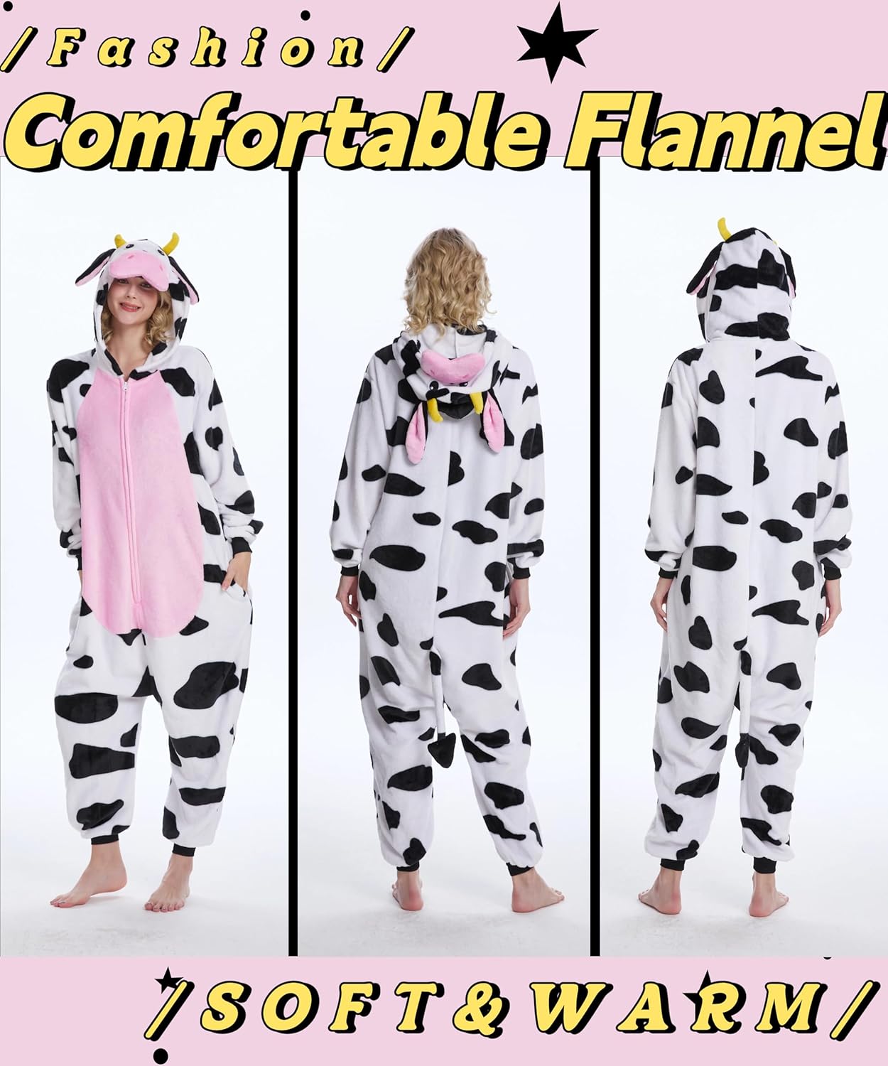 Unisex Adult Animal Onesie Pajamas, Men Women Flannel Halloween Cosplay Costume - Image 4
