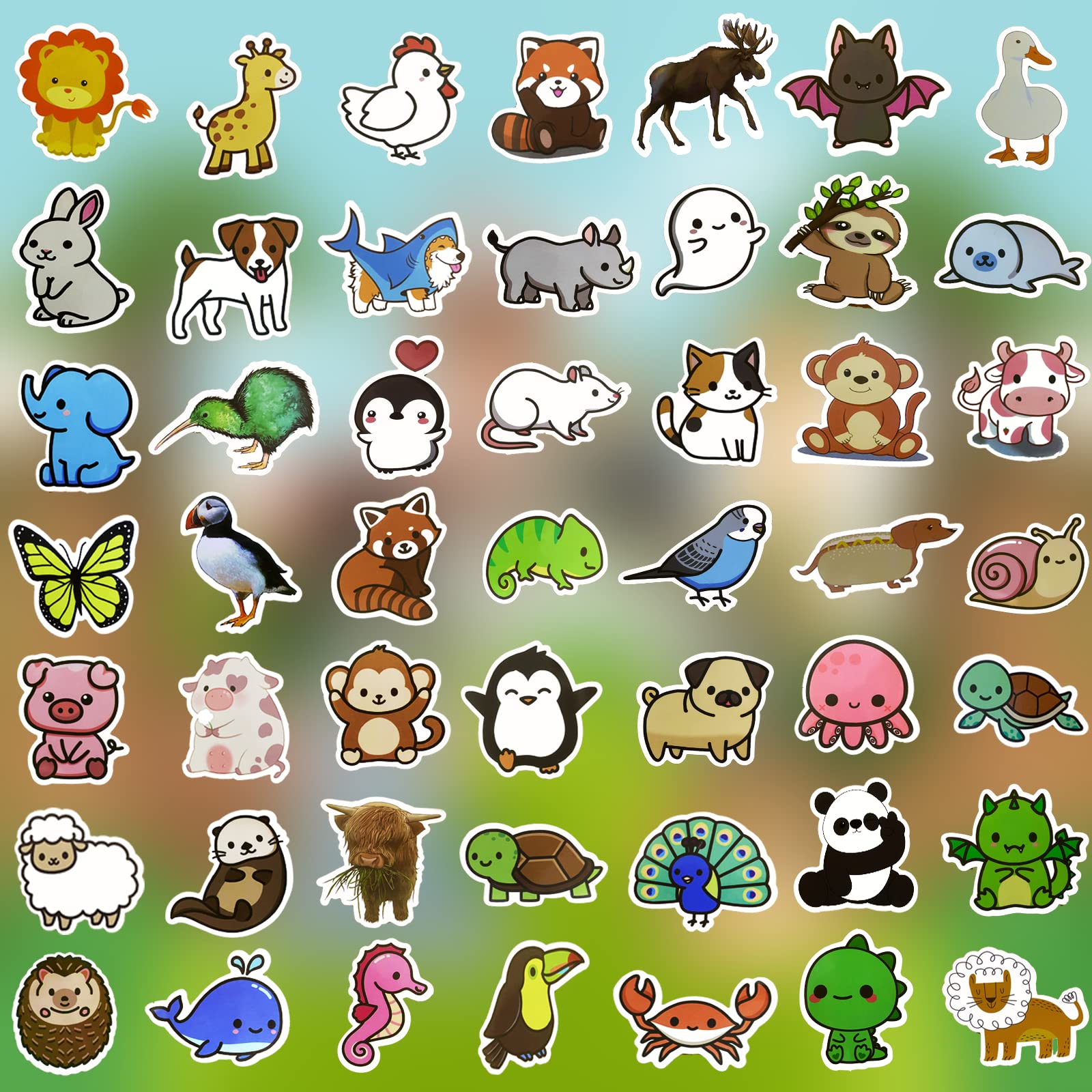 150 Pegatinas De Animales Ilustrados, Impermeables Y Reutilizables, Ideales Para Portátiles, Botellas, Patinetas Y Más