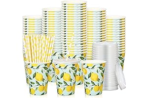 AnyDesign Lemonade Cups: 50 Sets of 12-Ounce Fun Festivity