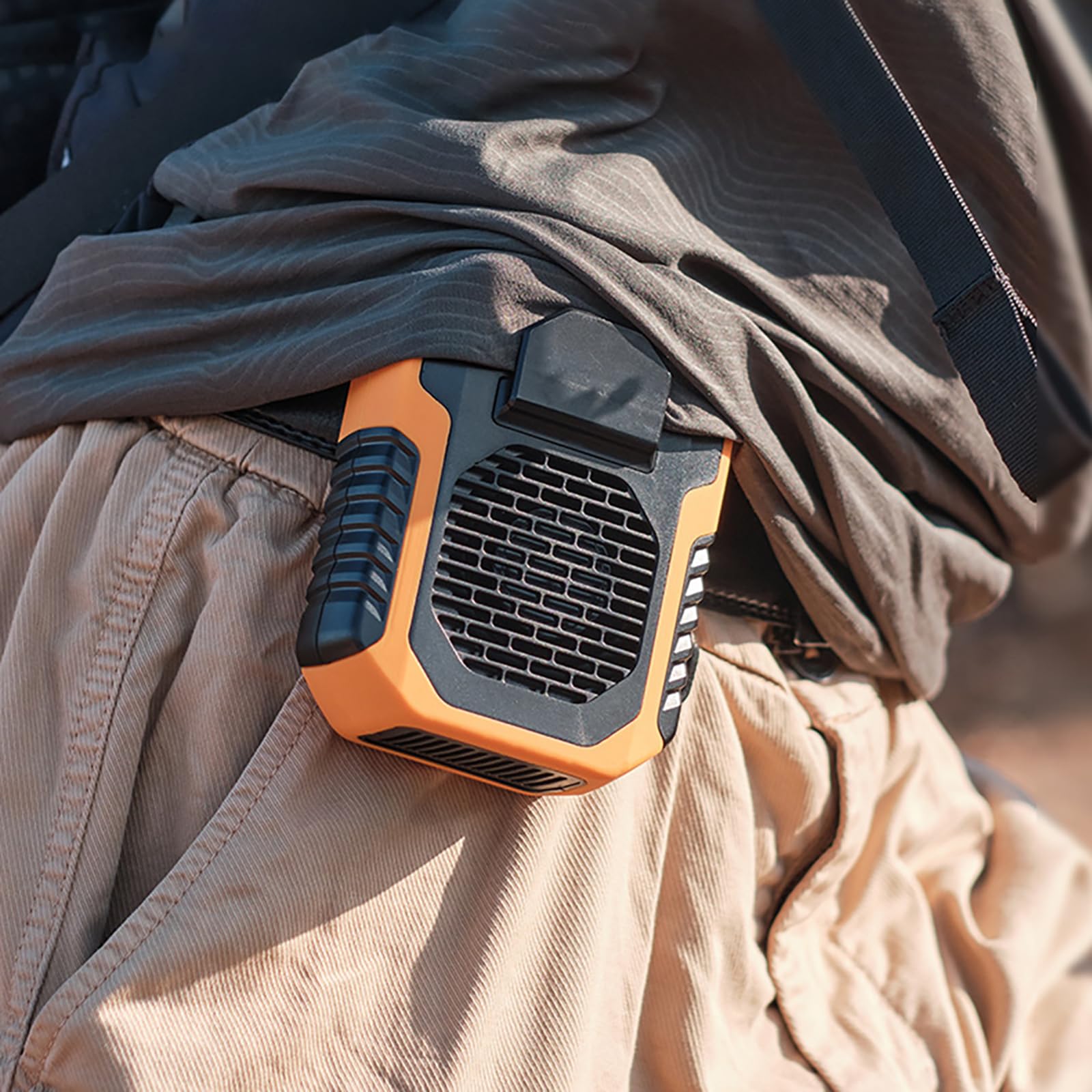 Ventilatore Portatile USB Aria condizionata 6000mA Ricaricabile Mini ventilatori a Collo Appeso Sport all'Aria Aperta Campeggio Escursionismo Clip su Dispositivo di Raffreddamento,Arancione,117 *