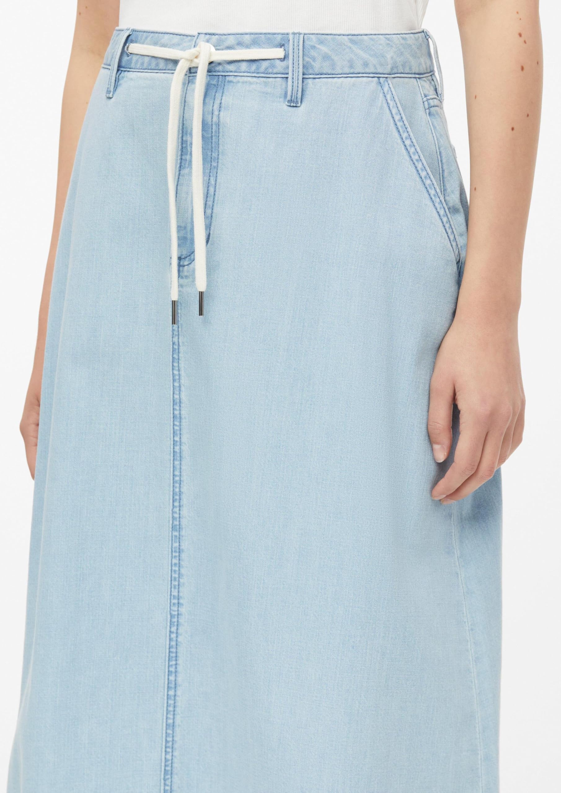 s.Oliver Damen Midi-Denimrock – High Rise, Regular Fit, Baumwoll-Denim, A-Linie – Für Urlaub