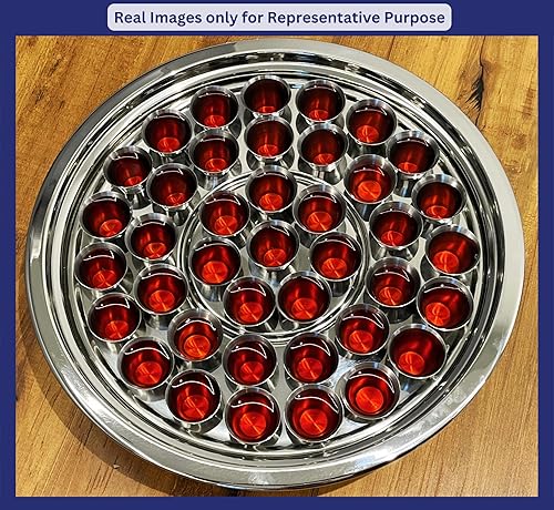 Miniatura 9 de Mayur Exports Bandejas de comunión de acero inoxidable prémium Bandeja de taza sagrada para iglesias suministros de comunión (espejo de latón)