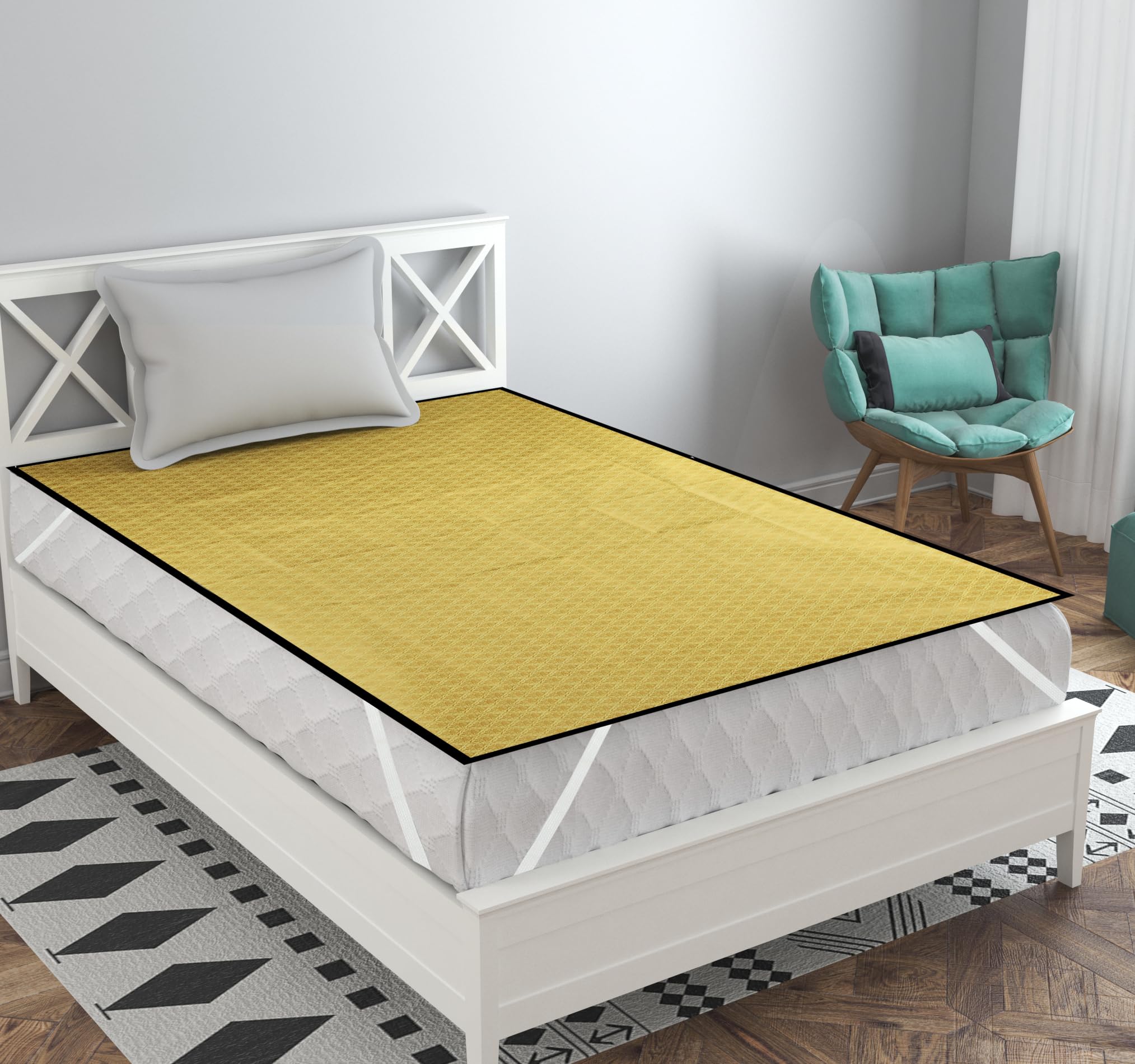 Webring Waterproof Golden Self Design Plastic Sheet Single Bed/Baby Adult Waterproof Protection Sheet for Mattress 72 Inches x 36 Inches(6 feet x 3 feet)-image-44