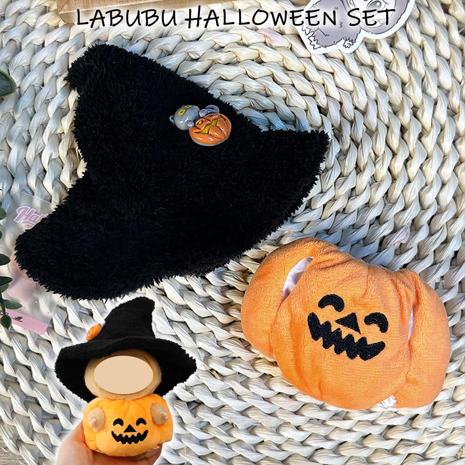 DAVBNM Doll Clothes, Stylish Clothes Doll Outfit Set, Halloween Pumpkin Plush Doll Set, Suitable For Stylish Accessories 15cm 17cm Doll - Image 3