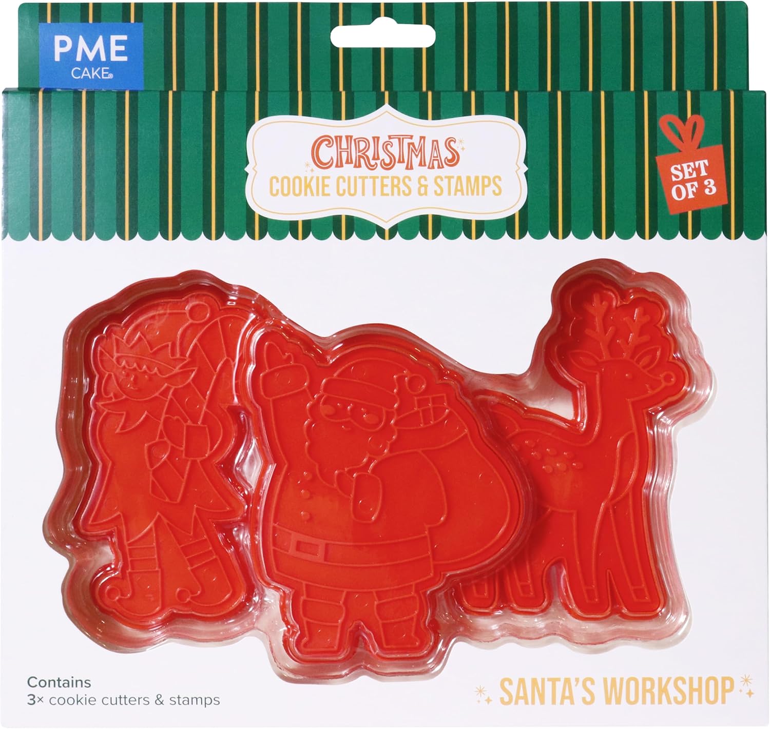 PME Christmas Cookie Cutters & Stamps - Santa's Workshop (Set of 3)