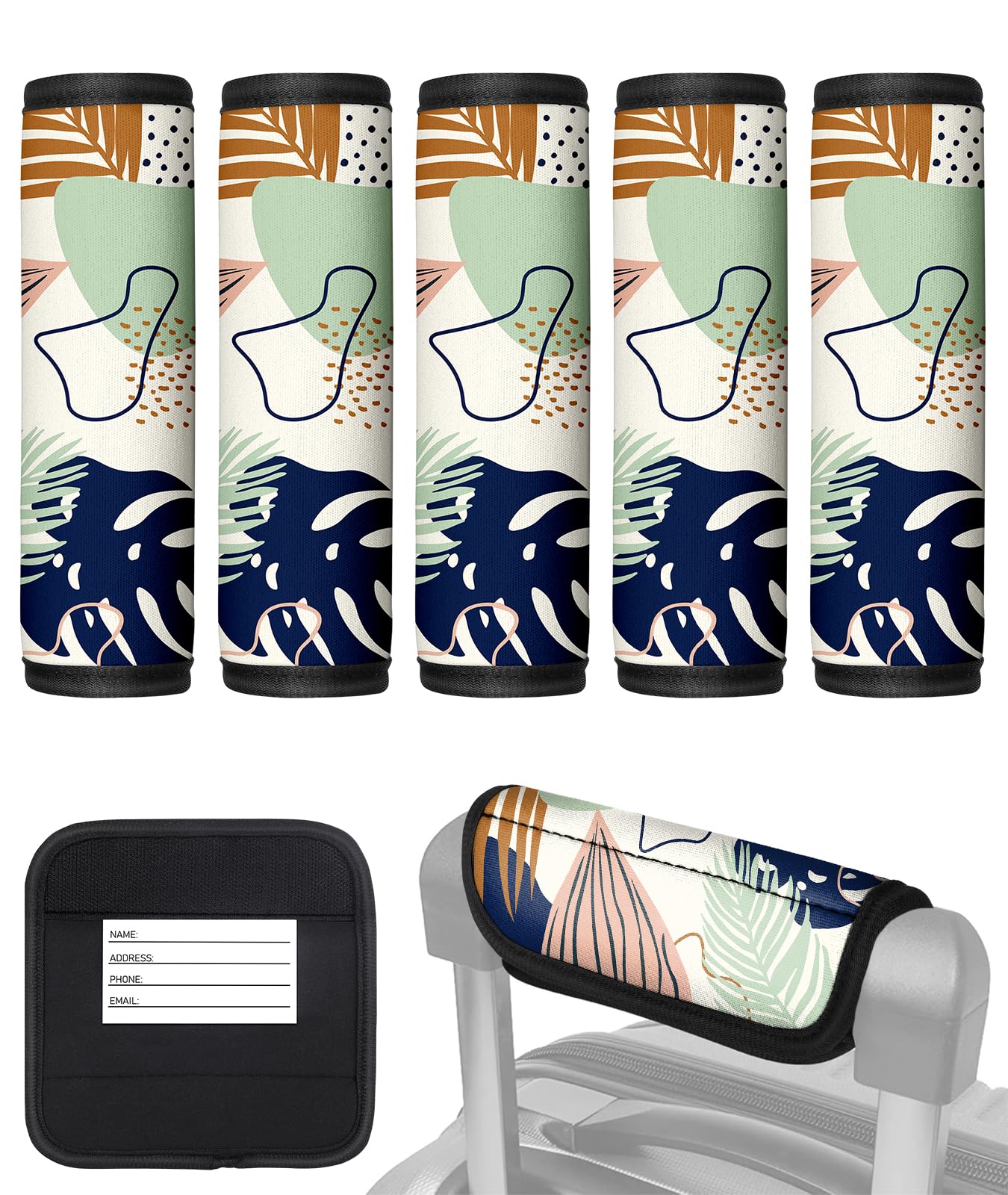 Slohif Luggage Handle Wrap 5Pcs Suitcase Identifier - Bag Strap Cover For Bogg Travel Accessories Easy Identification Bright Marker Sleeve Grips