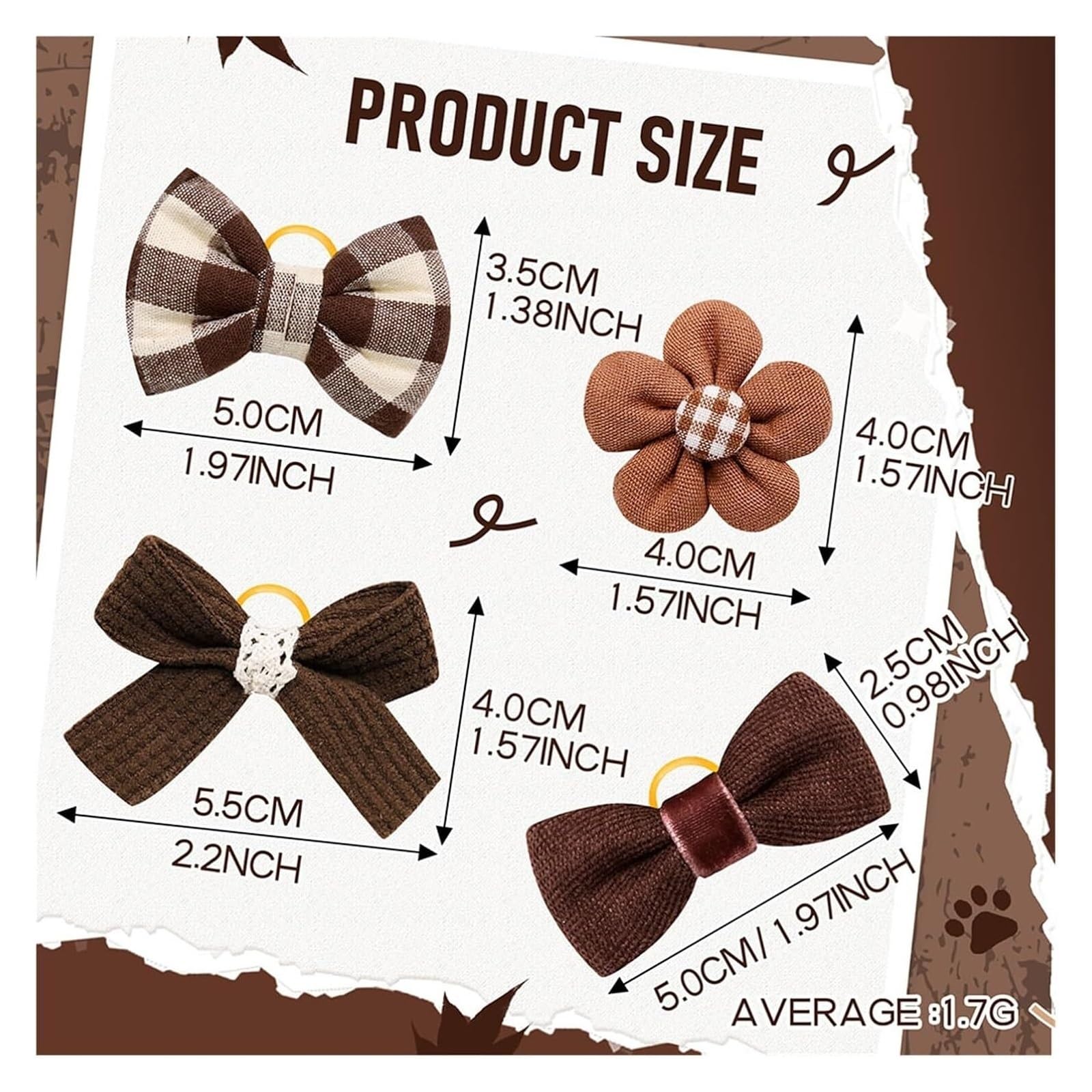 Pinces à cheveux for chien, nœuds de cheveux de chien 10 pièces nœuds de cheveux de chien bandes de caoutchouc for animaux de compagnie petit chien chat nœud papillon chiens mignons nœuds for chiens t