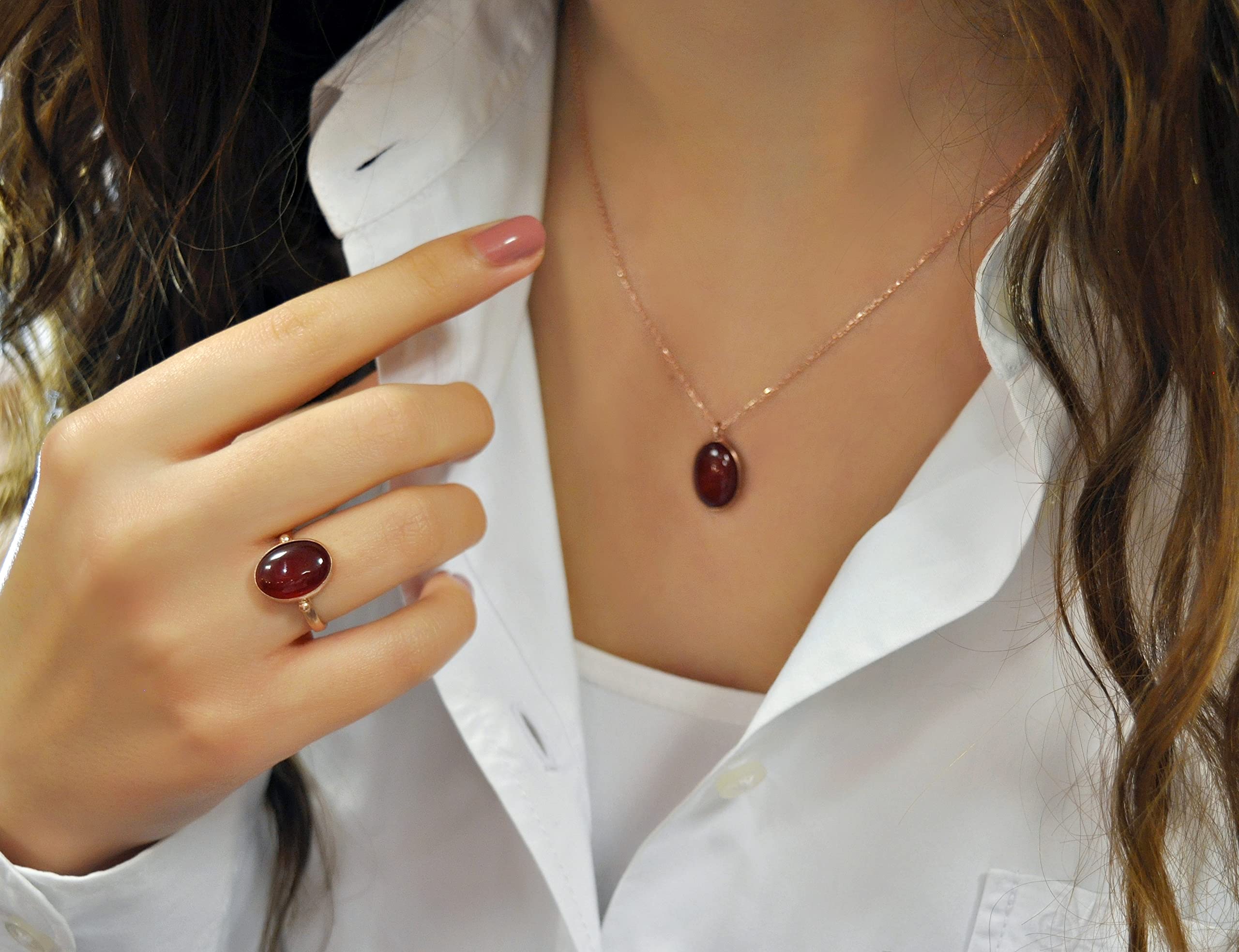 925 Sterling Silber - Achat Ring - Größenverstellbar - rosévergoldet - Edelstein - Braun - Oval - Geschenk für Mama - Geburtstagsgeschenk - Silberring - Geschenk für Sie - Schmuck-Geschenk