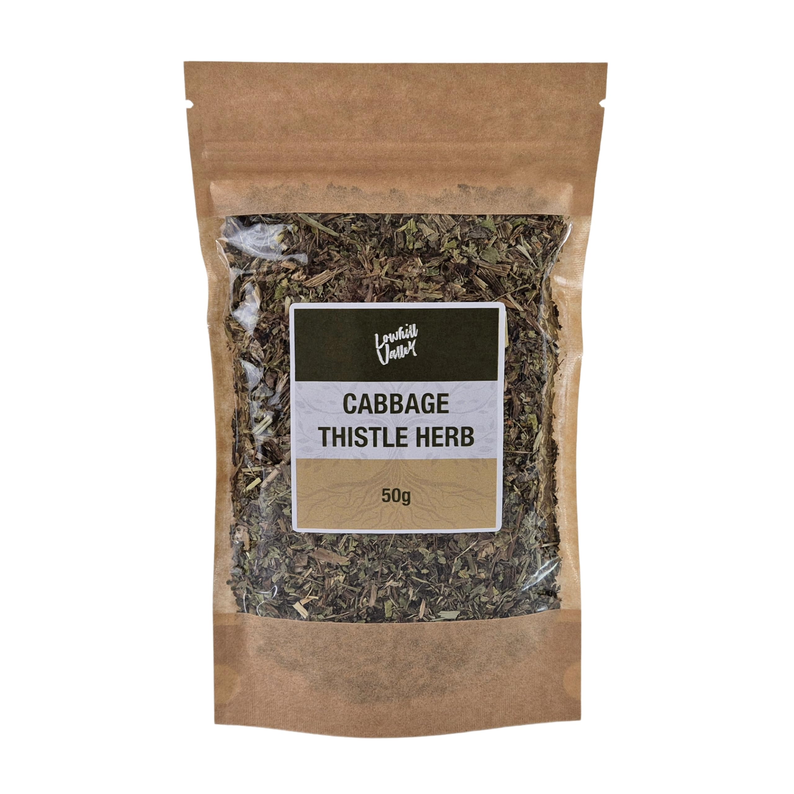 Lowhill ValleyCabbage Thistle Herb Tea - Cut and Dried Cirsium Oleraceum Leaves and Flowers for Liver, Digestive Aid, and Detox Support - Mildly Bitter Flavour - 100% Natural - 50g
