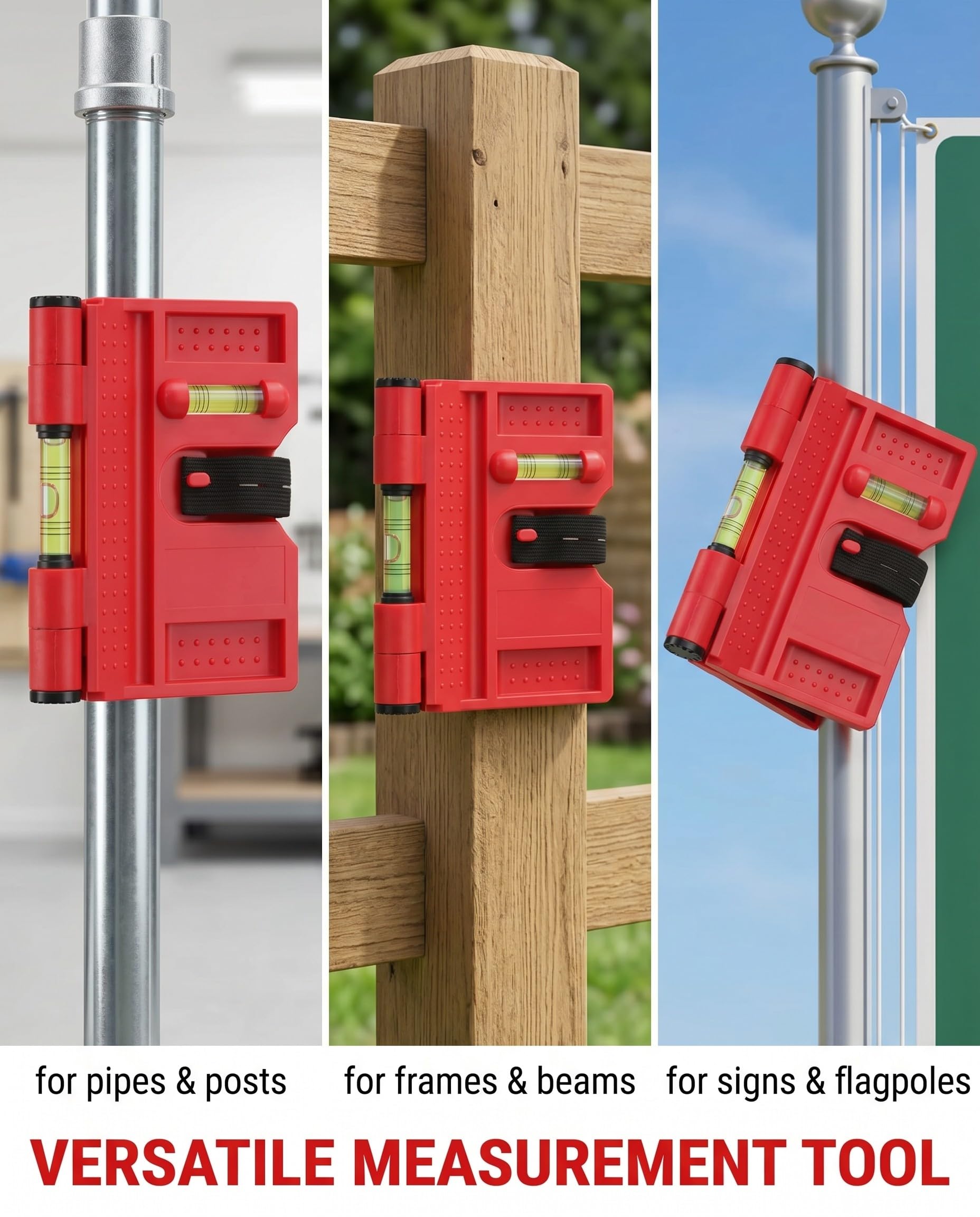 1 pezzo Livella Angolare per Pali Livella a Bolla d'Aria Regolabile,livella, Angolare Regolabile a Palo Magnetico per Installazione del Tubo, Muratura e Falegnameria, bolla livella