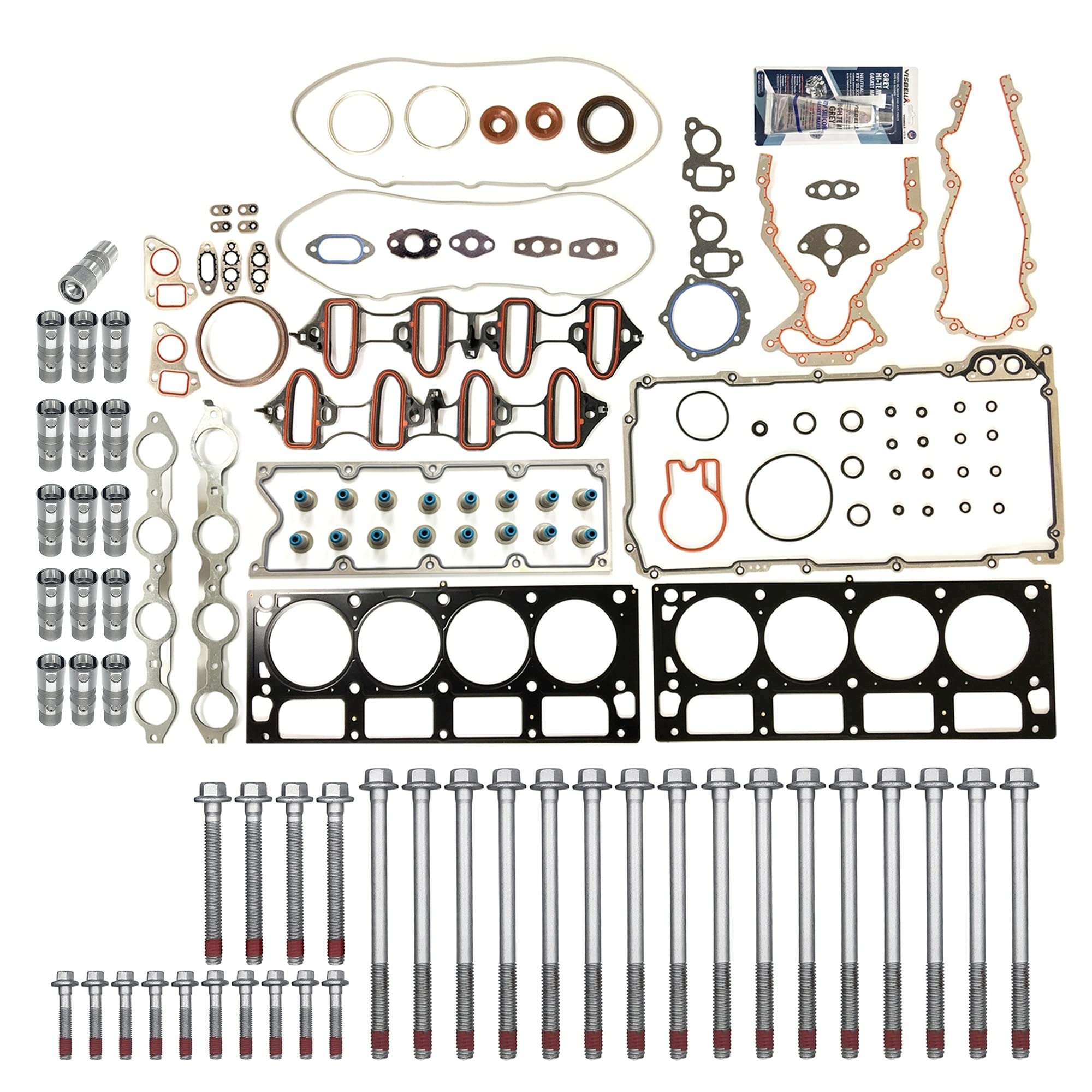 Partsflow MLS Head Gasket Engine Valve Adjuster For Cadillac Escalade Chevy Express For Chevy Silverado For GMC Savana For GMC Sierra For GMC Yukon Denali For Hummer H2 6.0L V8 VIN"N, U" OE#ES72173