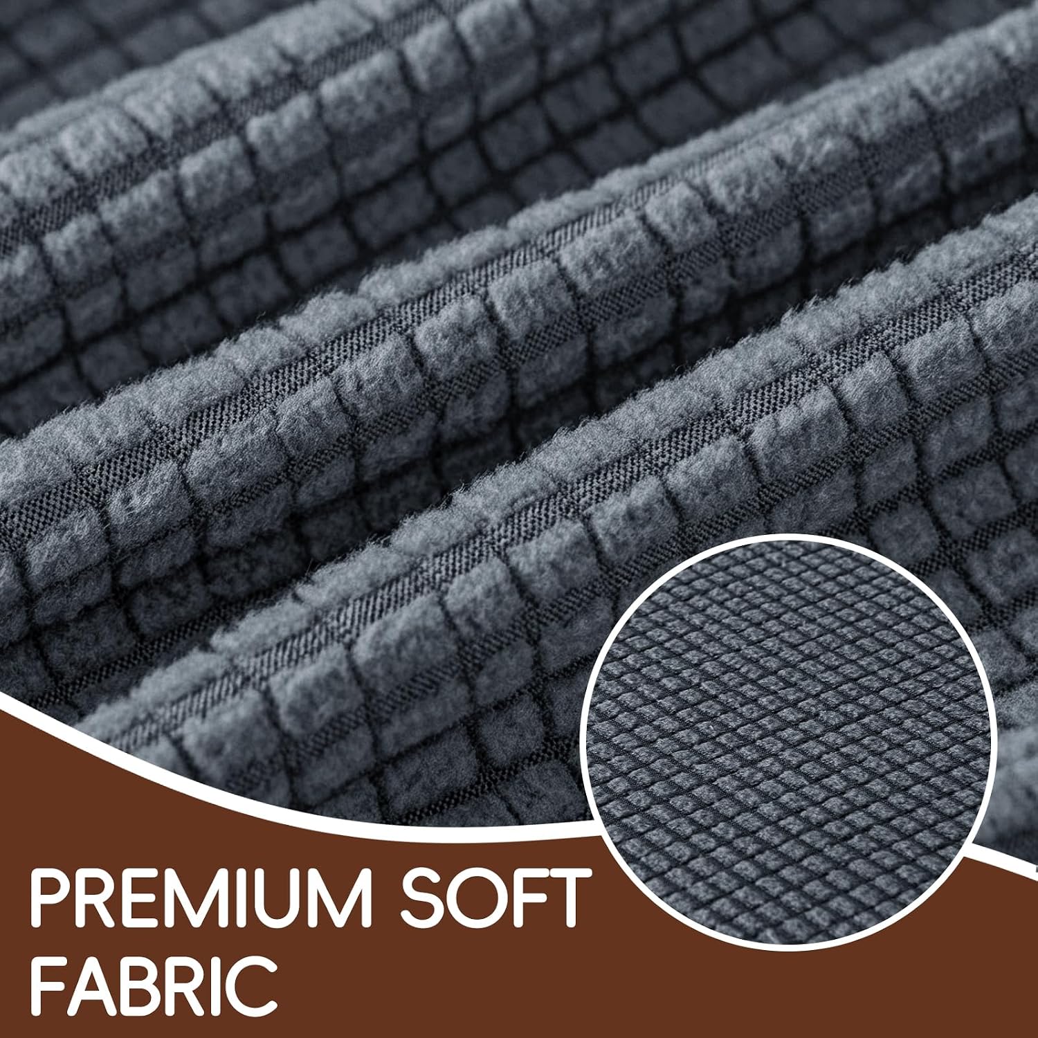 3 Pieces Stretch Sofa Covers for 2 Cushion Couch Loveseat Cover Decorative Slipcovers Non Slip Washable Furniture Protector with Individual Seat Cushion for Pets,(Medium, Dark Gray)
