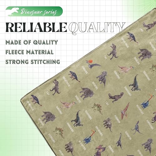 Miniatura 6 de Manta de dinosaurio para niños y adultos, bonita manta de forro polar verde salvia para niños pequeños y niñas, manta suave y cálida de dinosaurio