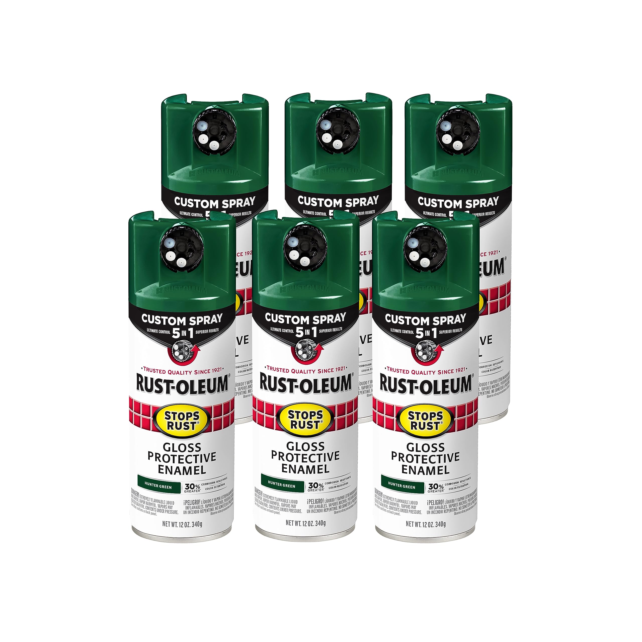 Rust-Oleum Stops Rust Custom 5-in-1 Spray Paint, Gloss Hunter Green