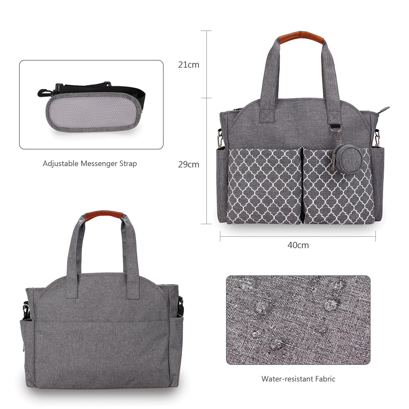 Sac à bandoulière de grande capacité pour maman, maman, bébé, sac à main d'allaitement, sac à langer portable, sac à dos de voyage, sac à bandoulière