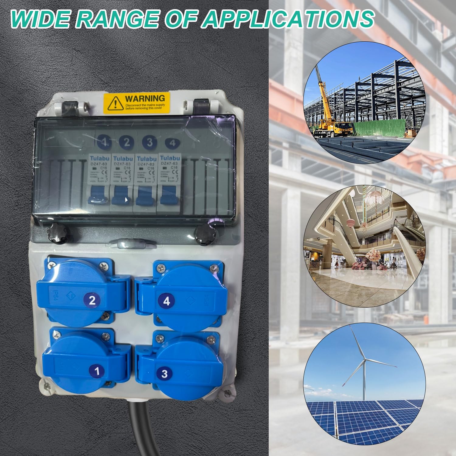 Quadro Elettrico Esterno 16A 230V, Quadro Elettrico Da Cantiere Con IP44, Quadro Elettrico Interno Da Parete, Quadri Elettrici Da Esterno Adatti Per Officine, Cantieri E Altro