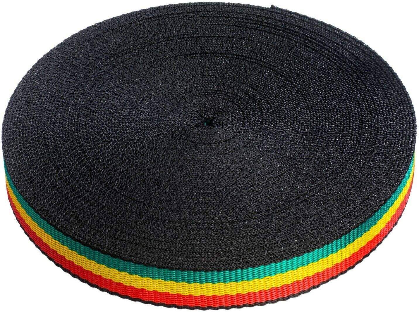 25mm x 50m Webbing Roll Polypropylene for DIY, Straps, Harnesses, Lashing and more | 970lb / 440kg breaking strain | Made in UK (Jamaican, 50)