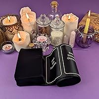 Vista 8 de Witchy Cauldron Tarot Wrap, almacenamiento de tarot satinado y tela, soporte de almacenamiento de cubierta, tarot Spread - negro