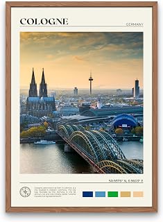 StudioUBILA Cologne Wall Art Poster, Decorative Cityscape Landscape Art Prints, Home Decor Wall Art Print for Bedroom Living Room Kitchen Decorations, Unframed