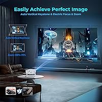 Vista 4 de Projector with WiFi and Bluetooth,Mini-Projector: [1300 ANSI & 360°Adjustable-Stand &Electric Focus & Auto Keystone], Lisowod L02 2025 Upgrade