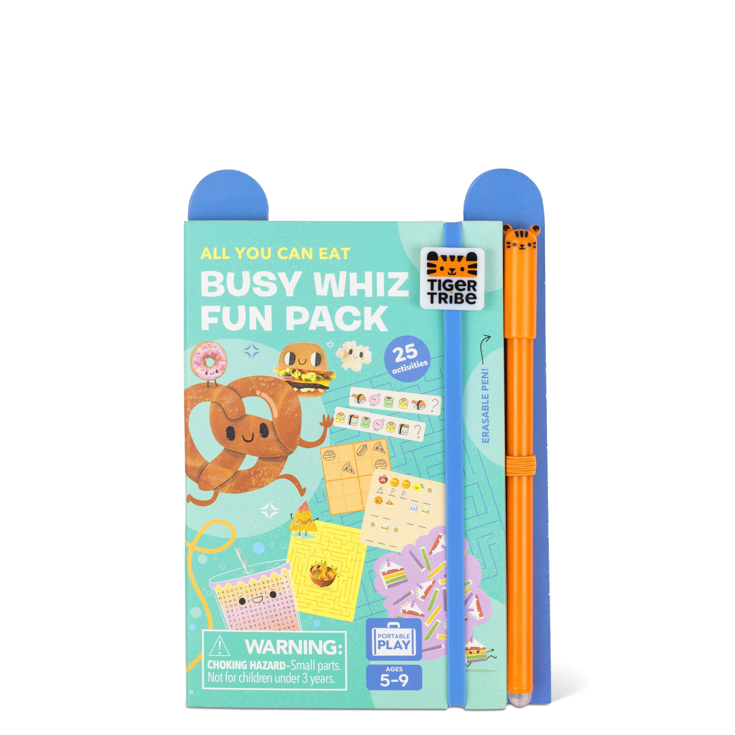 Tiger Tribe Busy Whiz All You Can Eat Fun Pack | Kids Activity Books for Holiday | Travel Puzzle Packs for Children Age 5+ | Wordsearch, Code Breaker & Maze Games | Educational Gifts & Party Bag Toys