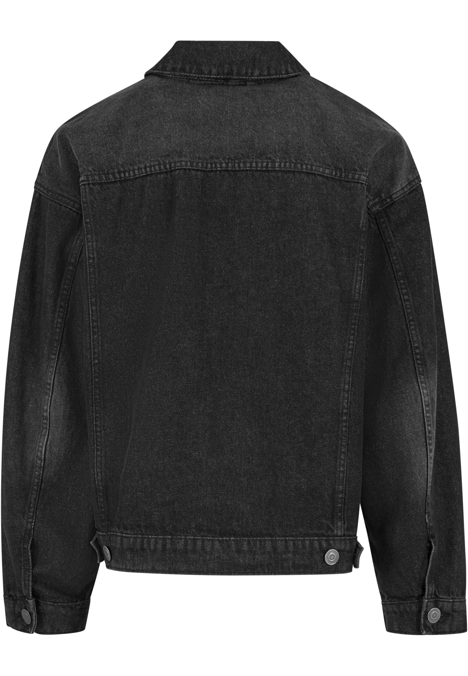 Build Your Brand Męska kurtka dżinsowa Heavy Ounce Boxy Denim Jacket, męska kurtka dżinsowa o kroju bokserskim, rozmiary S - 5XL, Black washed, 4XL