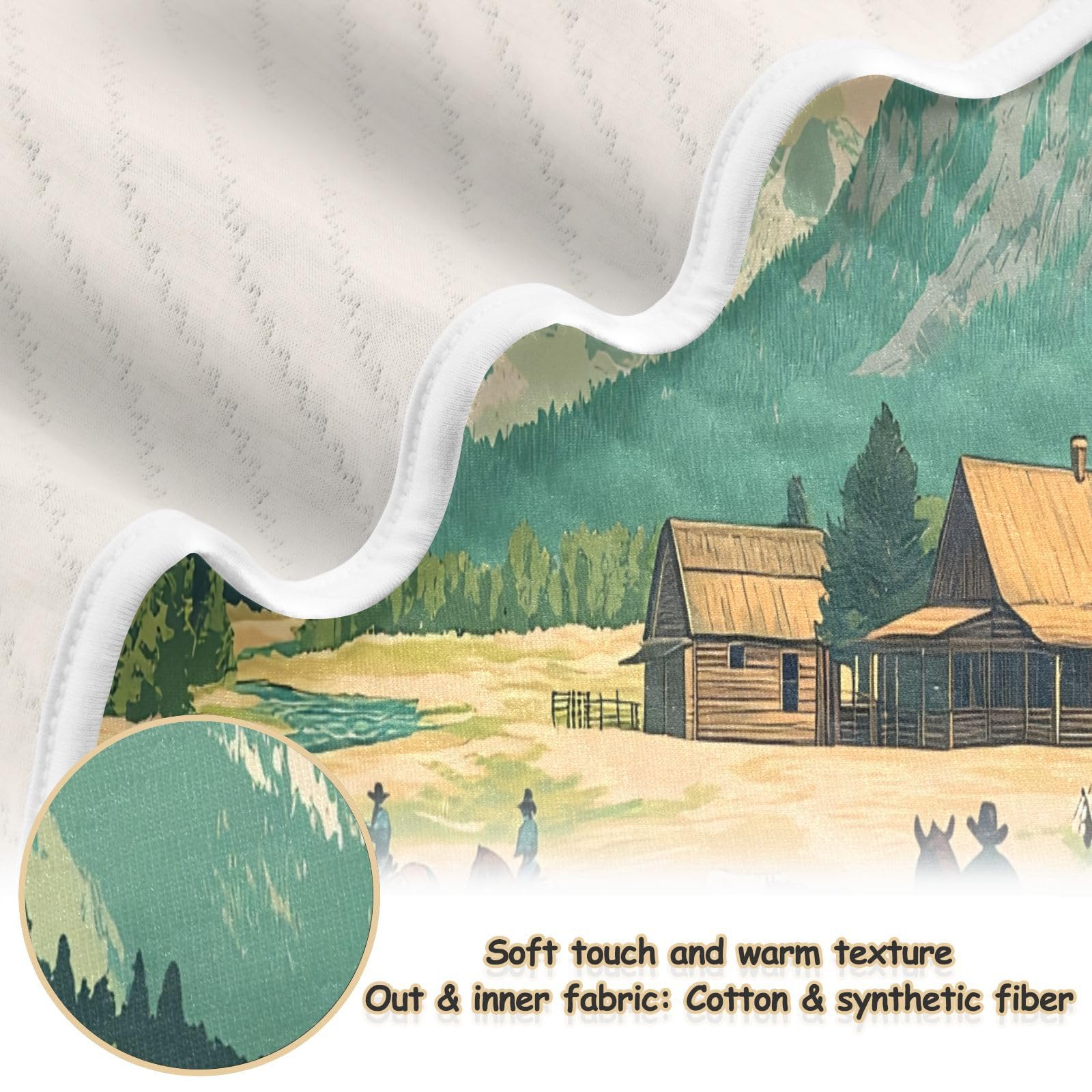 GUIJI Desert View Baby Blanket Cotton Quilt for Boys Girls, Soft and Breathable for Crib Stroller Blanket Infant Toddler-30 x 40