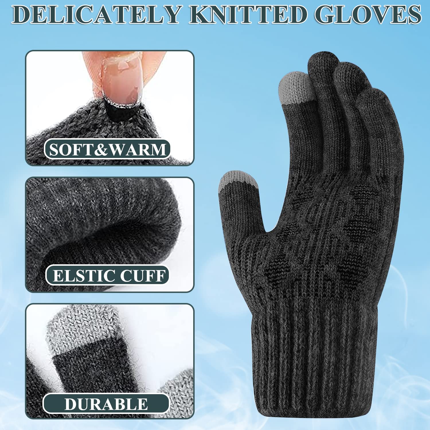 Gants Chauffants Tactiles Antidérapants Avec Prise USB Pour Hommes