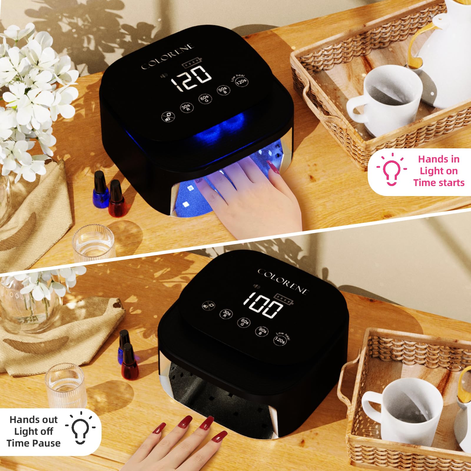 Amazon | コードレス UV LED ネイルランプ、60W 充電式ネイル