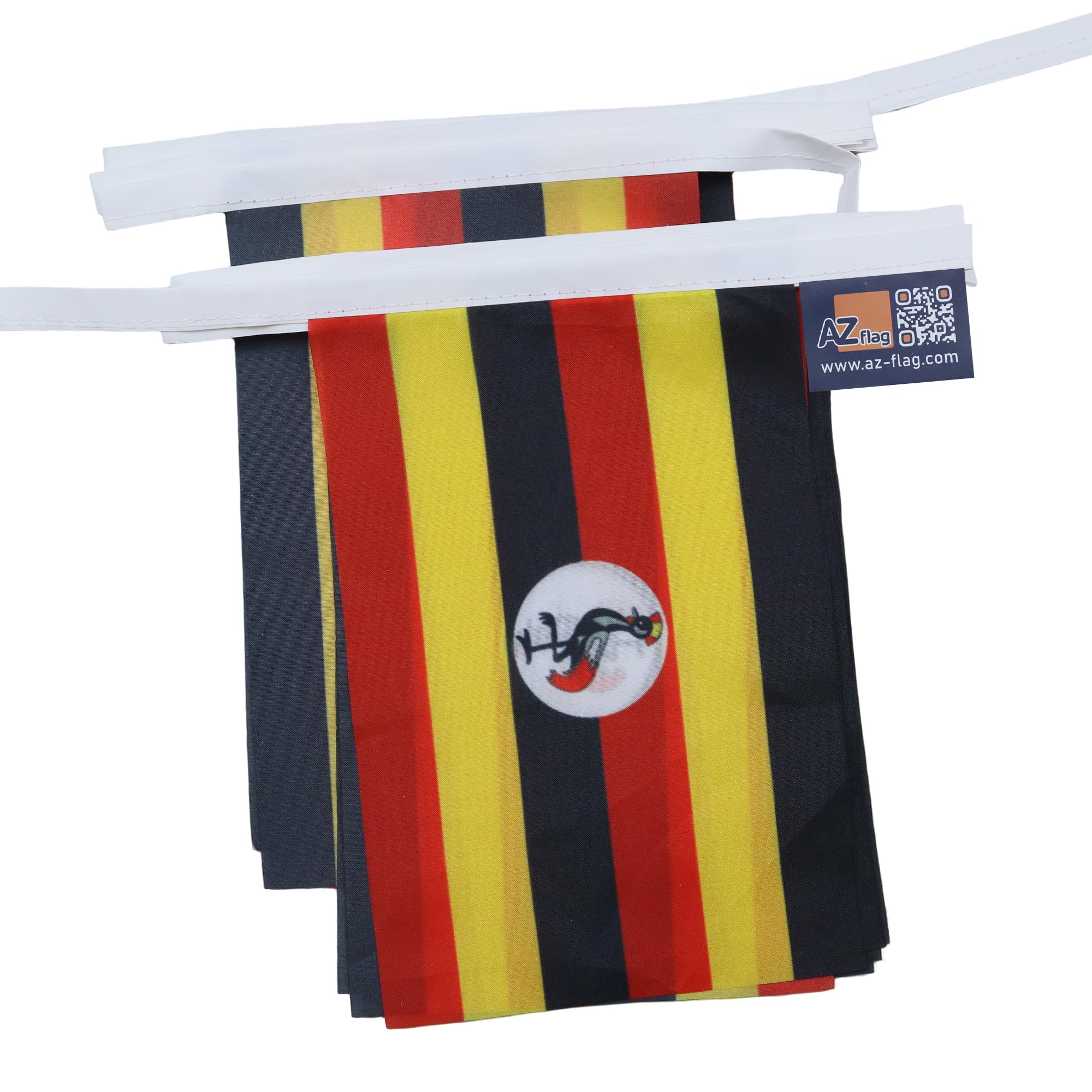 AZ FLAG Uganda Bunting Flag, 20 Ft Garland with 20 Small Ugandan Flags 8'' x 6'', 100% Polyester String Pennant, 6 meters — view 7