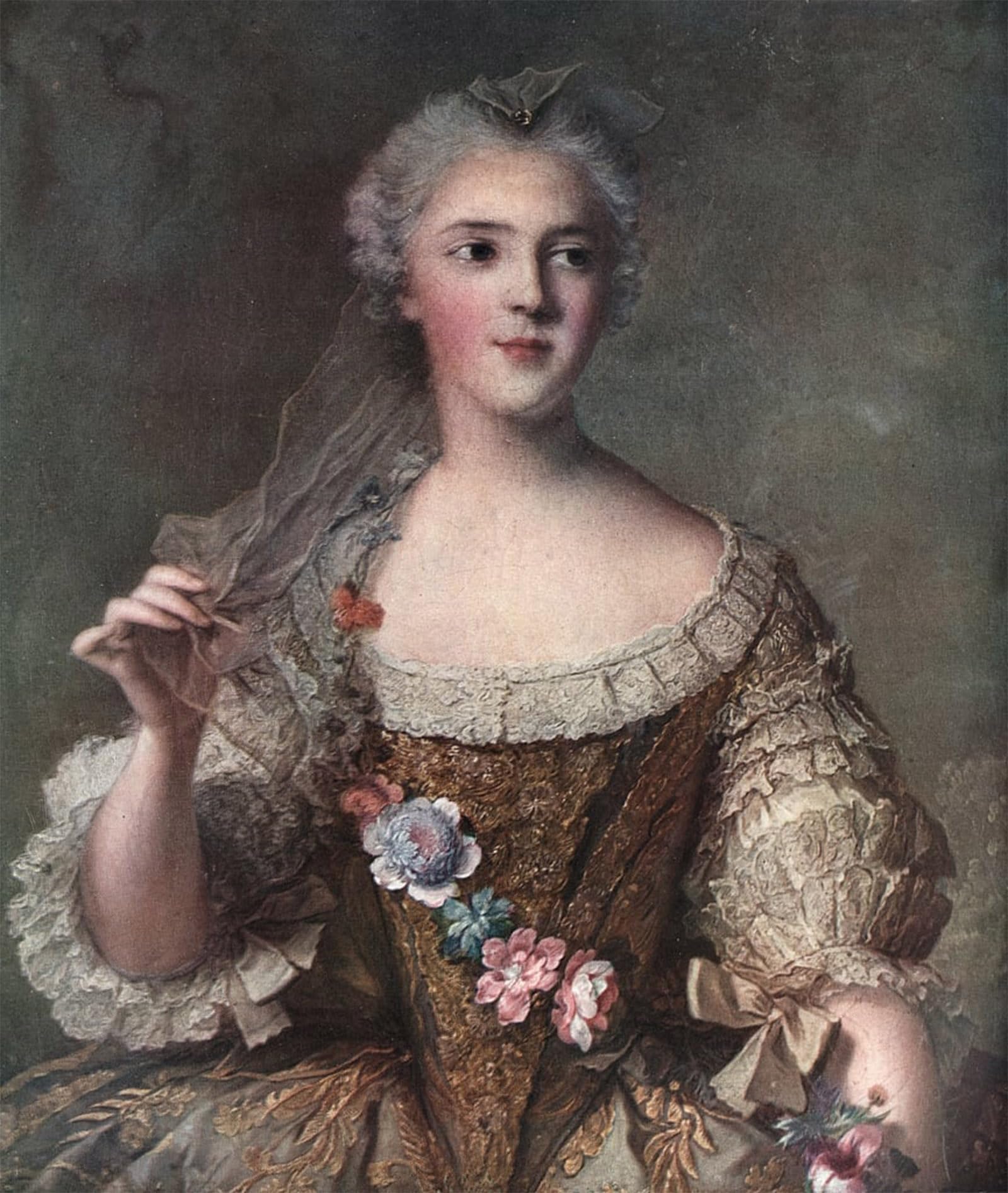 ARTXLXXBN Famous Print Painting Colorful Art Print Madame Sophie by Jean Marc Nattier Canvas Art Decorations for Home Decor 60x90cm