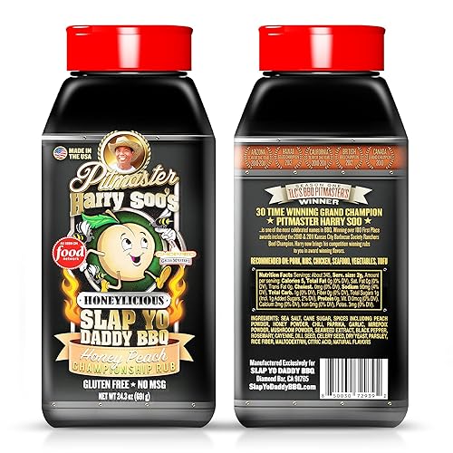 Miniatura 1 de Slap Yo Daddy BBQ Rub Seasonings Honey Peach - Especias y condimentos para ahumar pollo, carne de res y cerdo - Condimento para barbacoa de