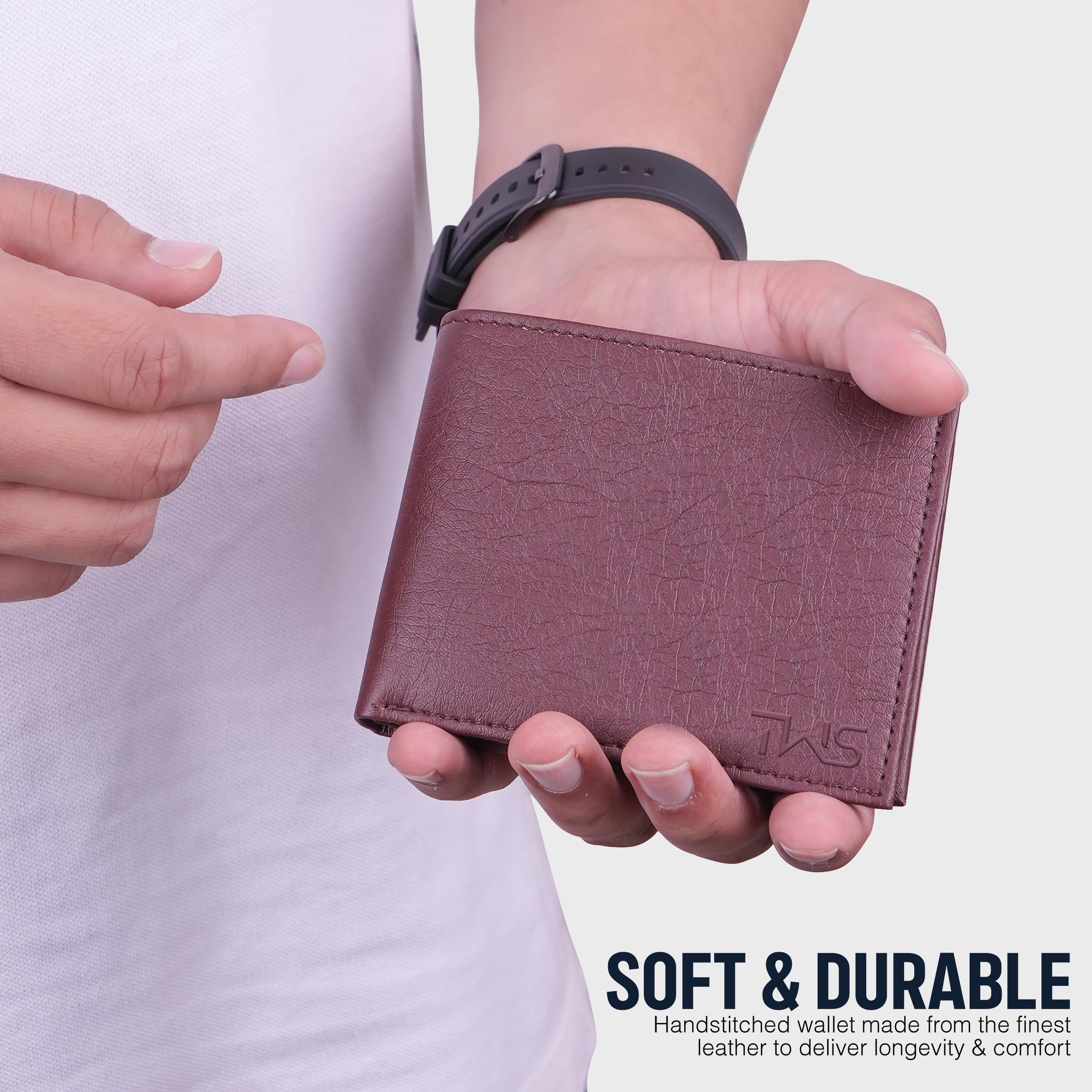 The Wallet Store Premium Quality Textured Men's Wallet - Brown