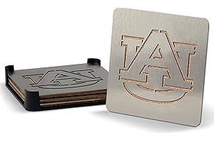 YouTheFan NCAA Boasters 4-Piece Coaster Set: Officially Licensed Auburn Tigers Gifts for Men