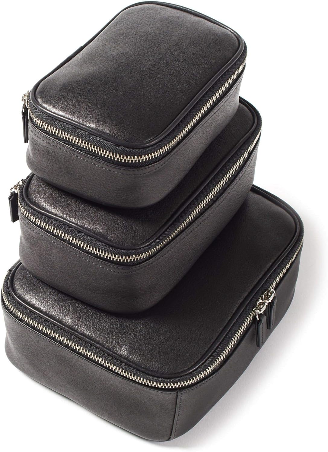 Leatherology Black Onyx Nested Travel Organizer Trio