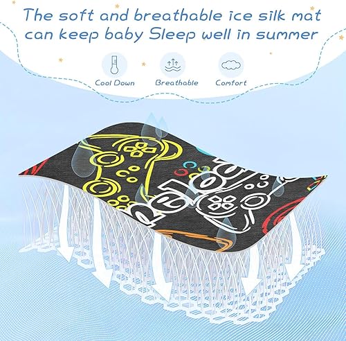 Miniatura 7 de Custom Games Player Joysticks Crib Mattress Protector Pad for Boys Girls Baby Ice Silk Mat Bed Toddler Fitted Sheet Cooling Mattress Topper Play Mat