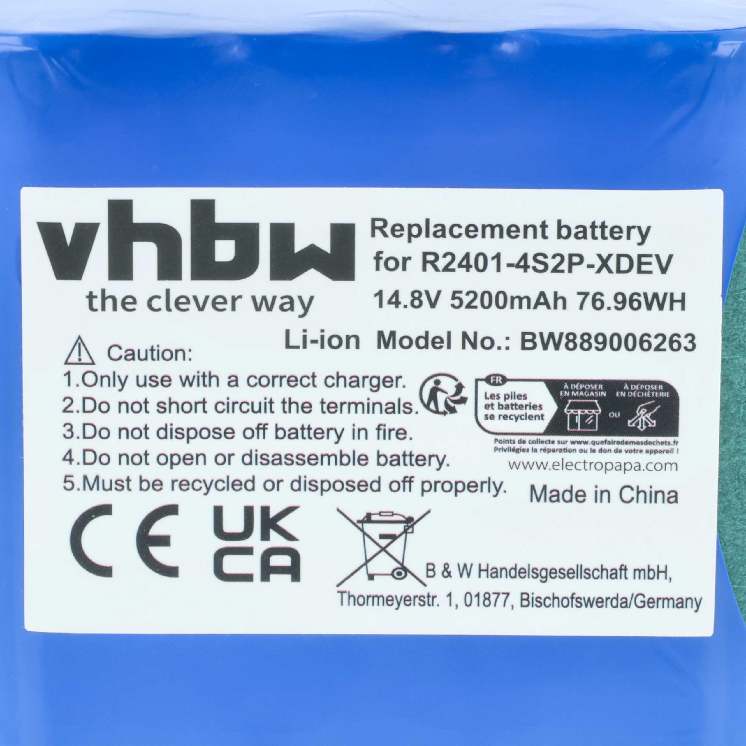 vhbw Akumulator kompatybilny z robotem odkurzającym Dreame X40 Pro Ultra (5,2 Ah, 14,8 V, litowo-jonowy)