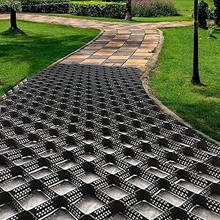 Permeable Geocells Ground Grid 5cm Tall,2 Inch Thick Expansion Foldable Geo Grid Driveway Stabilization Grids，for Patios/Sheds/Slopes/Pathways/Parking (Size : 5x6m(16.5x20ft))