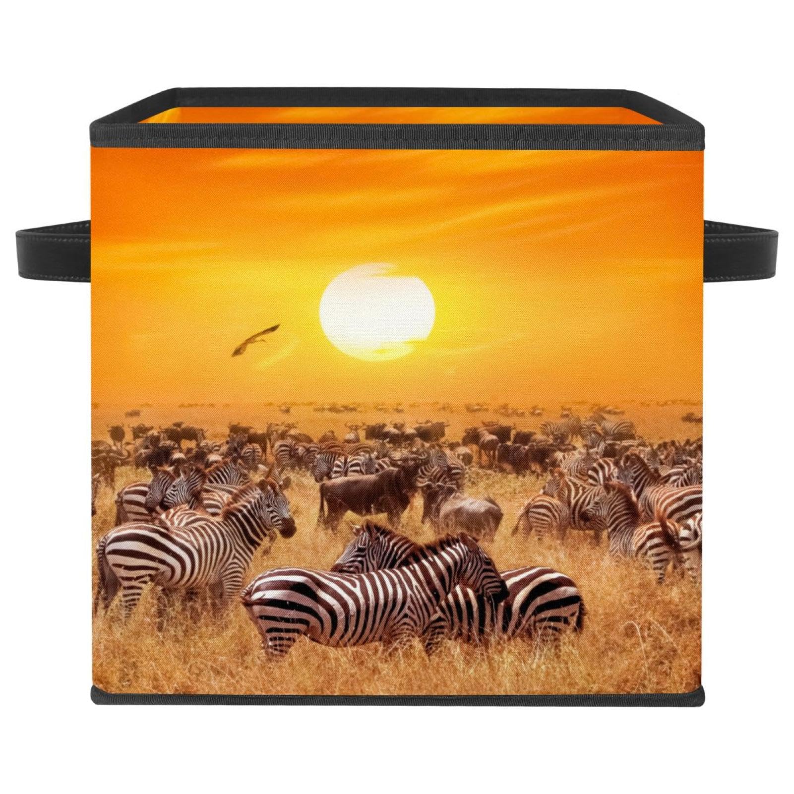 Boîte de rangement pliable pour éliminer le désordre du placard, cube tissu à motif zèbres