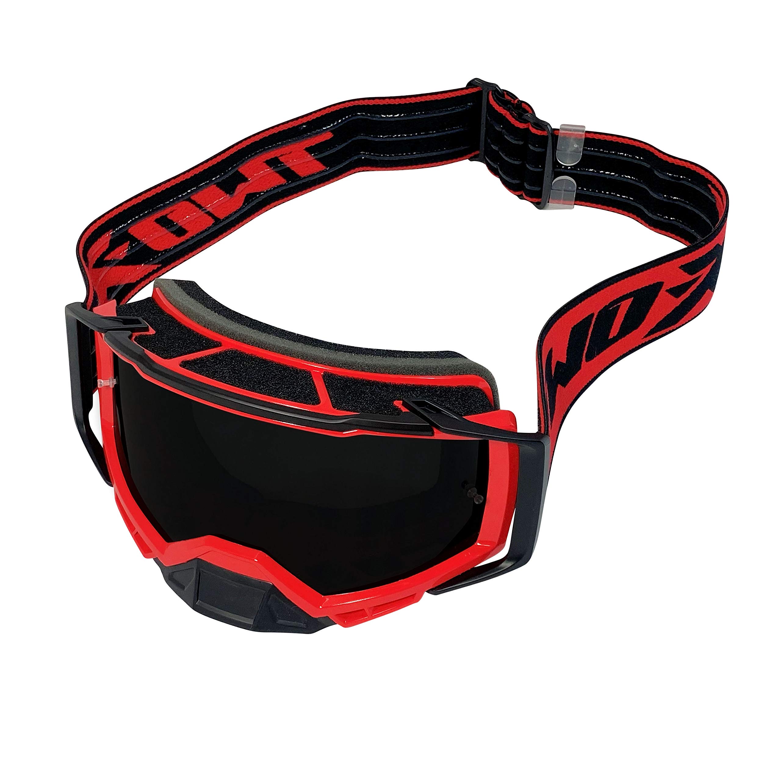 TWO-X Occhiali da cross – Occhiali da motocross con vetro nero colorato – Occhiali da moto – Enduro & Downhill – Occhiali protettivi – Atom – Rosso Inferno