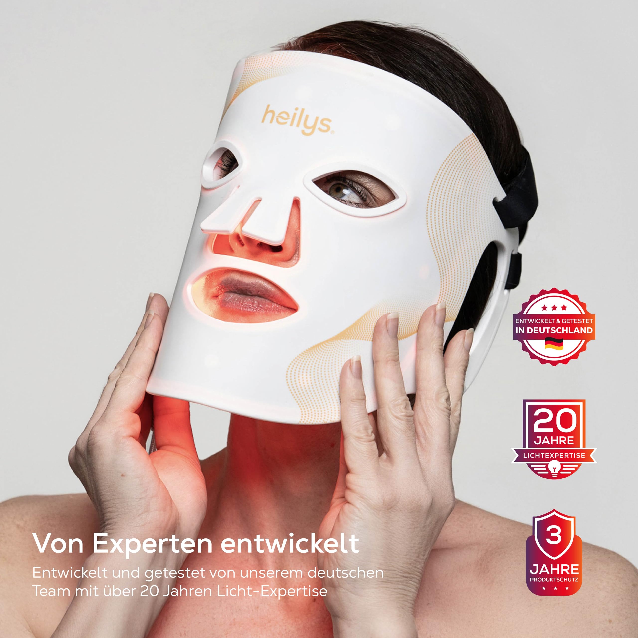 Rotlichtmaske Gesicht – LED Gesichtsmaske mit 316 LEDs, Rotlicht, Nahinfrarot & Blaulicht – Lichtmaske aus flexiblem Silikon für Hautpflege, Entspannung & Wohlbefinden