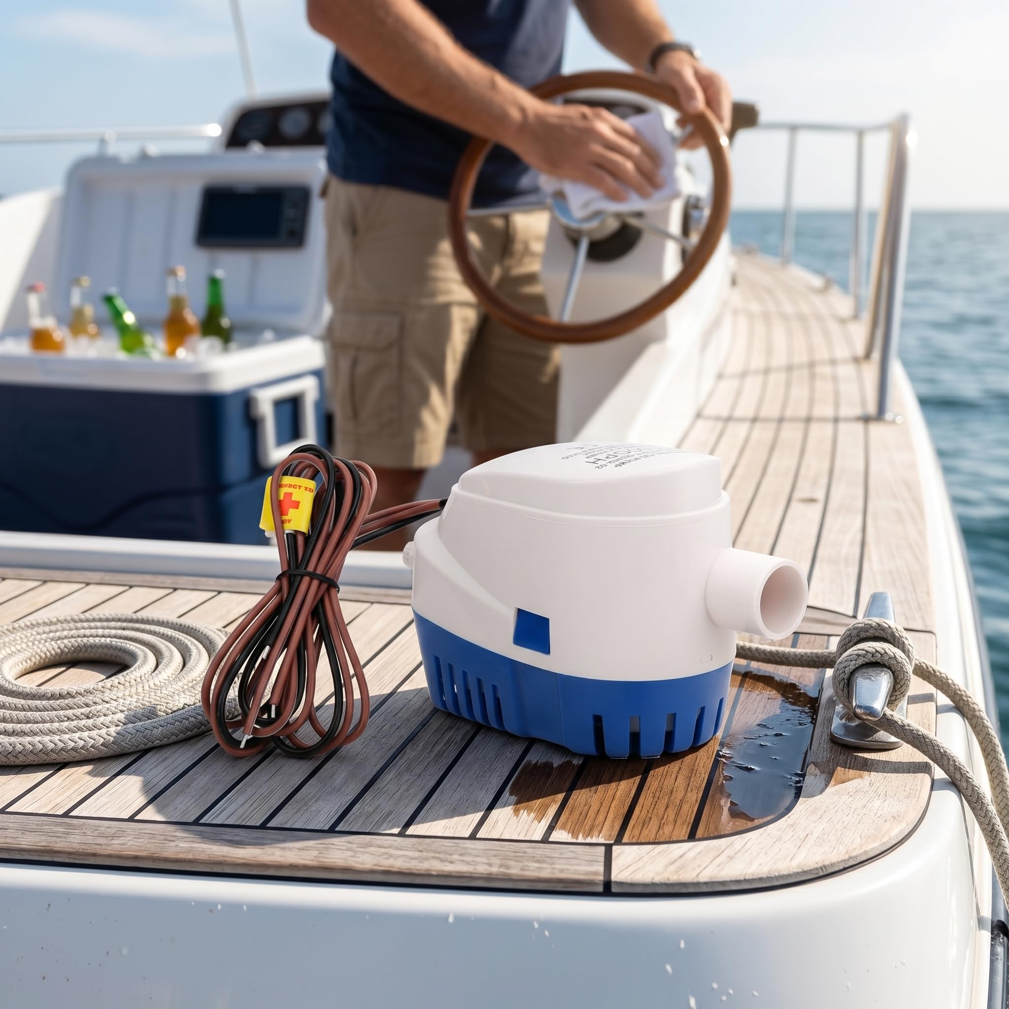 Pompa marina per barche da 24 V, HYBP2 G1100-02 Pompe di sentina automatiche Silenzioso Completamente sommergibile