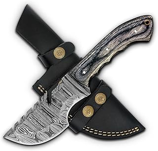 Handmade Damascus Fixed Blade Tracker Knife with Sheath 10 Inches EDC Scout Carry Knife - Handmade Camping Knife - Survival Tracker Knife - RISING CRAFTS