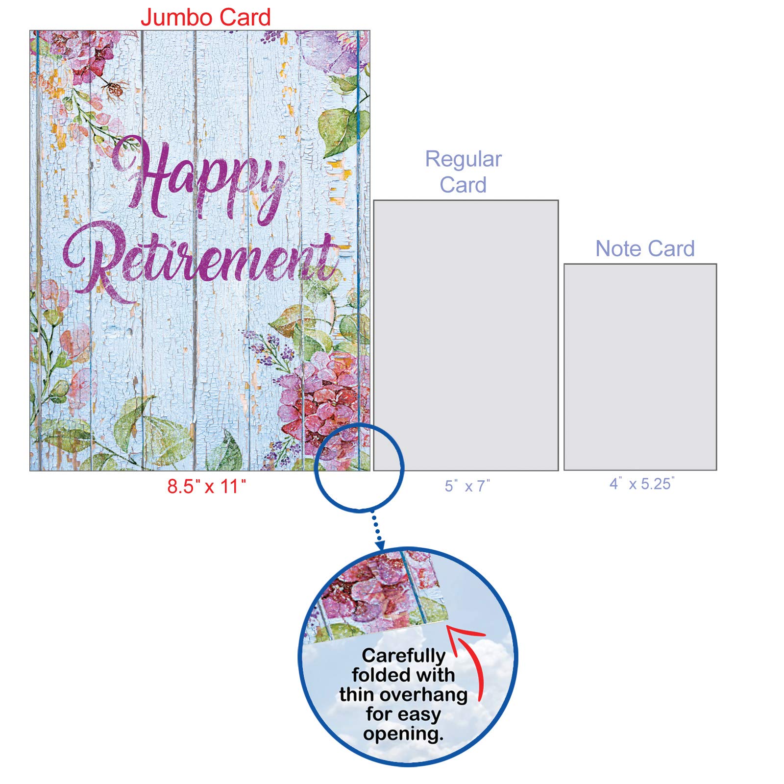 Amazon.com: XL Blooming Driftwood Happy Retirement from Us -  Congratulations Greeting Card with Envelope (Large 8.5 x 11 Inch) -  Appreciation Notecard with Flowers - Stationery for Boss, Coworker  J6108JRTG-US : Everything Else