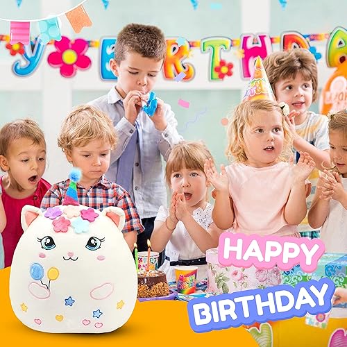 Miniatura 4 de Easfan Almohada de peluche de gatito de princesa de 14 pulgadas, juguete de peluche suave de gatito, bonito animal de peluche para decoración del