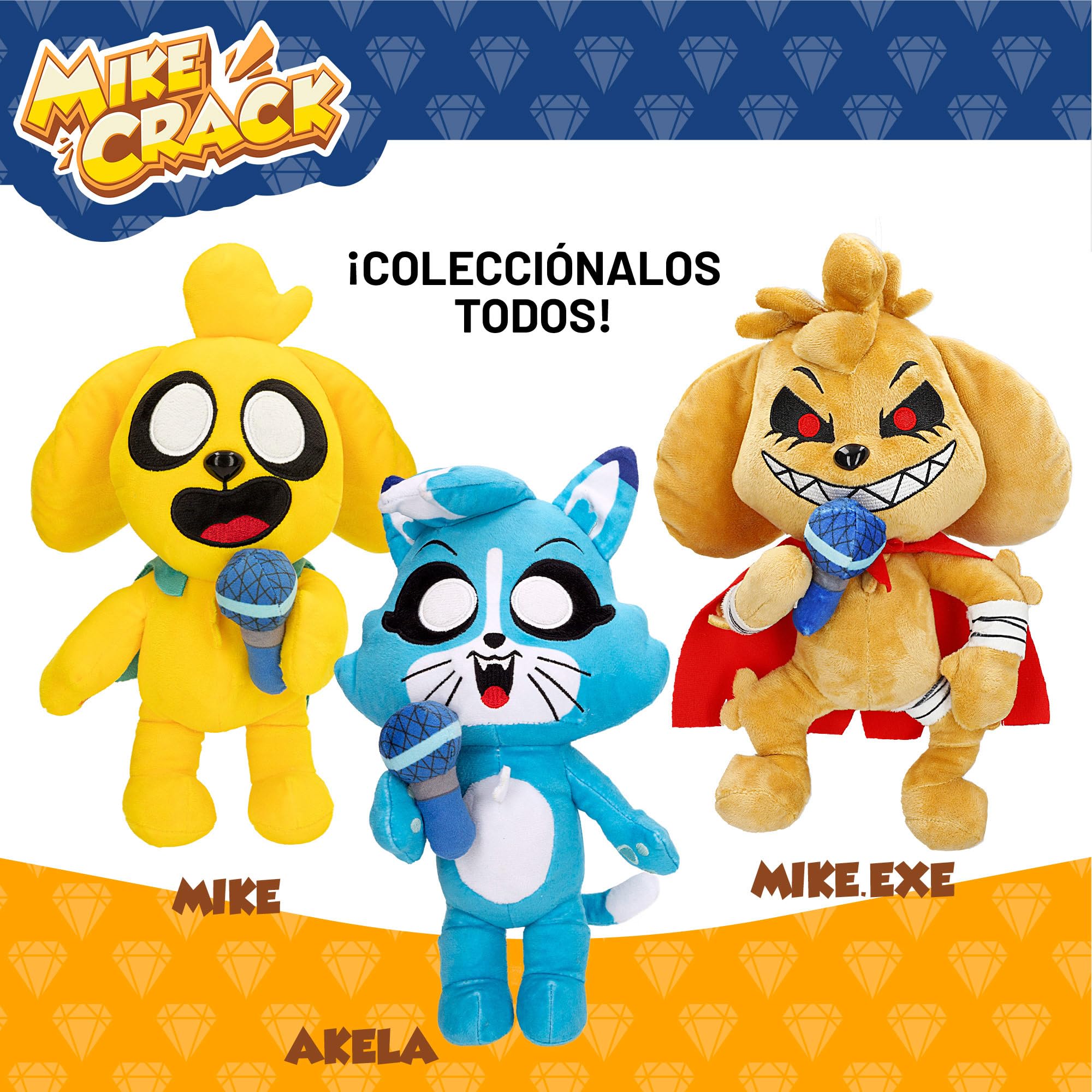 COLORBABY Mikecrack, Wypchane interaktywne Mike.Exe Dog z muzyką, Nagrywanie i odtwarzanie głosu, zabawka postać Youtube, 29 cm, Śpiewa Punto Exe, Powtórz to, co mówisz (85425)