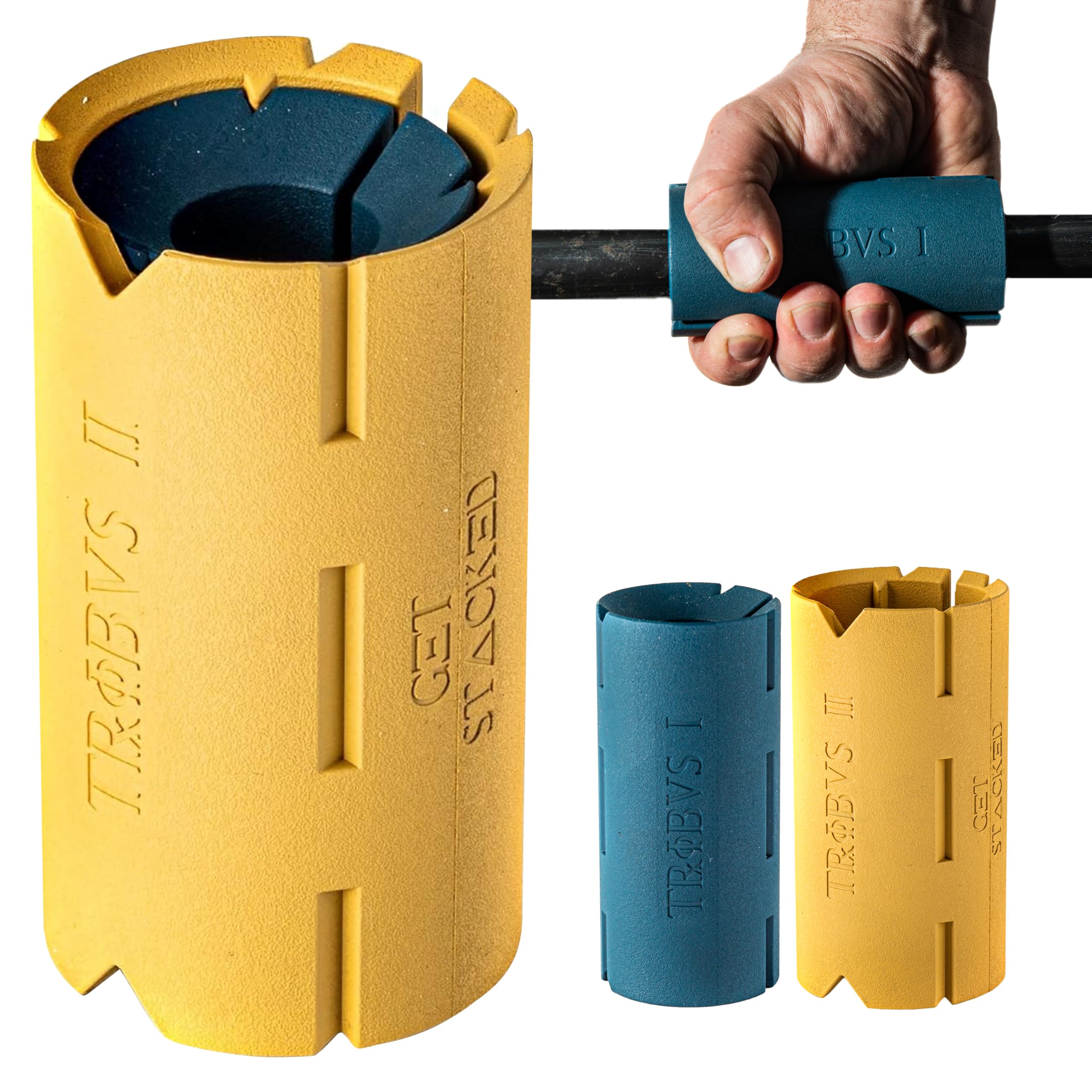 Tribus Thick Grips for Barbells Dumbbells | Thick Dumbbell Grips | Extreme Arms & Forearms Builder - Grip Strength