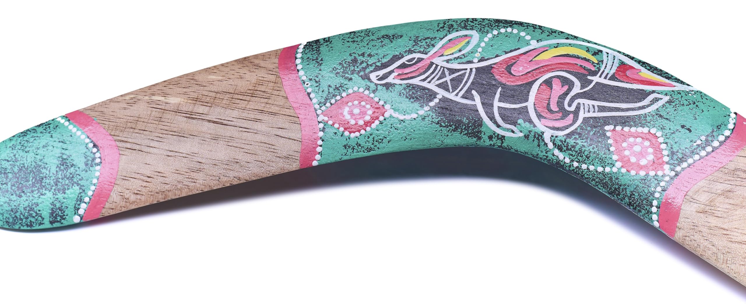 Boomerang de madera, 40 cm, canguro, pintado a mano, decorativo y funcional, adecuado para actividades al aire libre — view 3