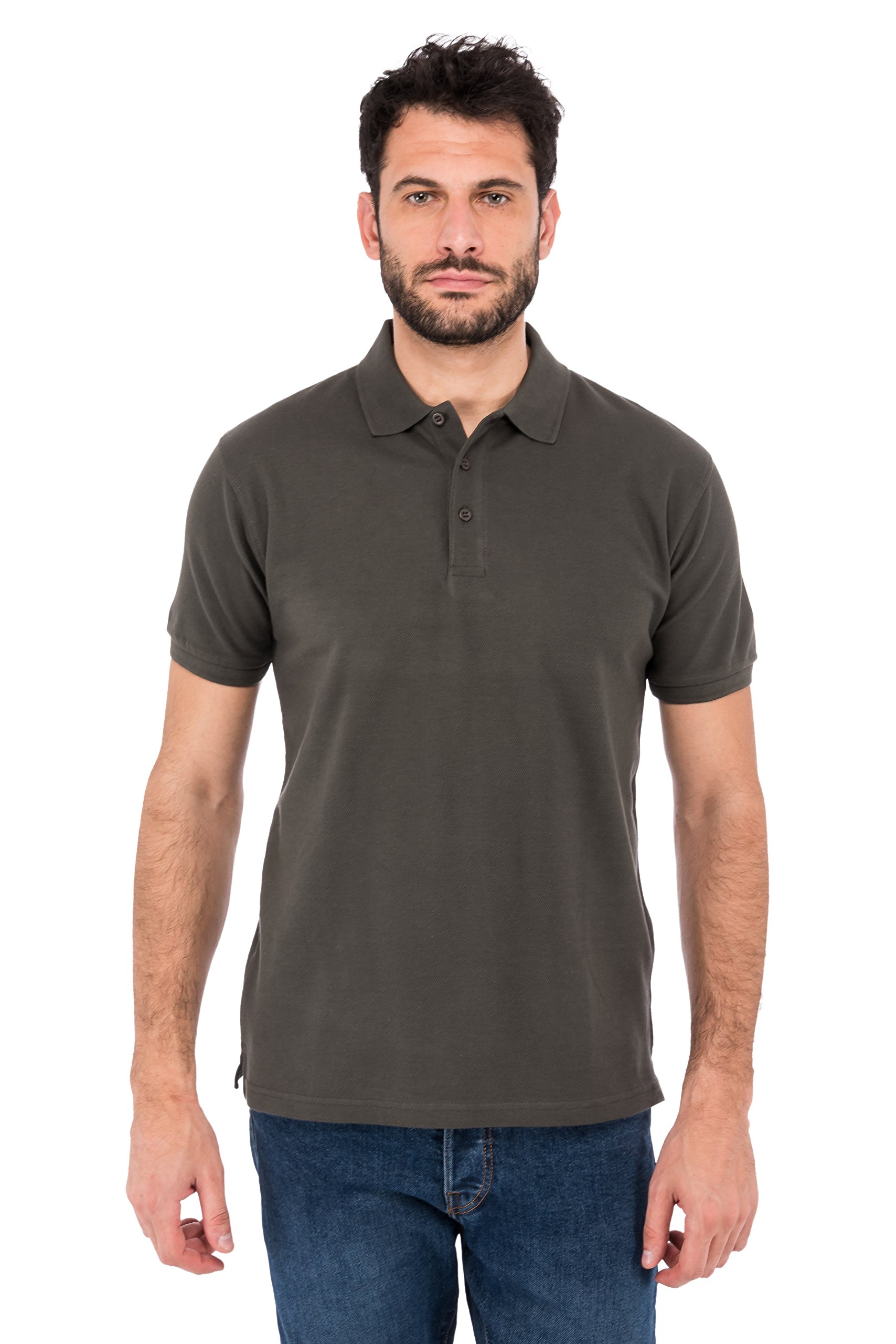 Fruit Of The Loom Men's Grey (Light Graphite Gl) Premium Polo Shirt - Grey - X-Large